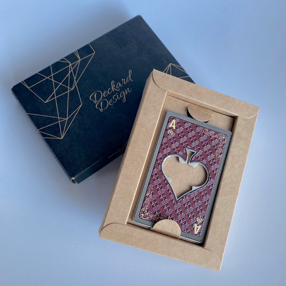 Burgundy Red Ace of Spades Playing Card Beer Bottle Opener Poker Player Gift